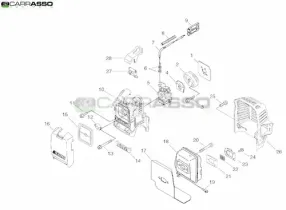 filtro aria carburatore marmitta echo srm 335 es